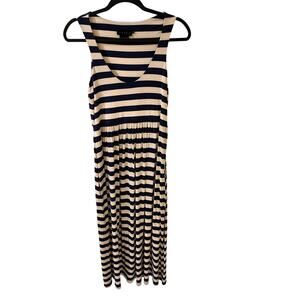 Hatch Frances Maternity Maxi Dress Navy White Stripe Sleeveless Pockets, size 0